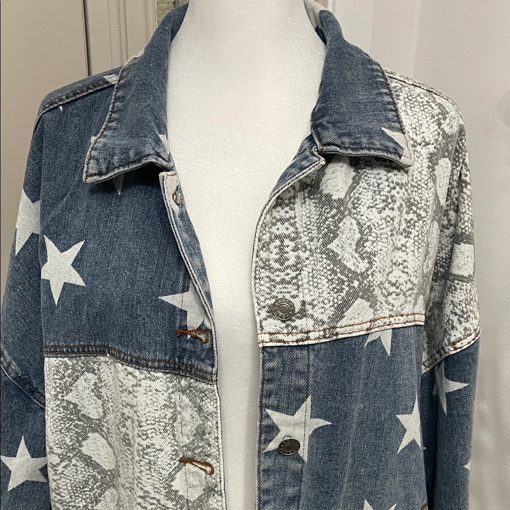 Patchwork Pattern Denim Jacket - image 3